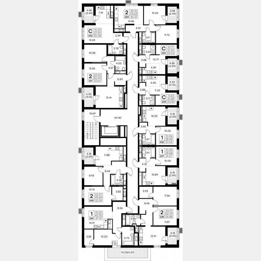 1-к. квартира, 48,6 м², 8/9 эт.