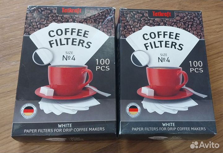 Фильтр для кофе № 4 tatkraft, бумаж. 100 шт,2 уп