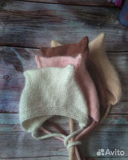 Шапка пушистая китти с ушками