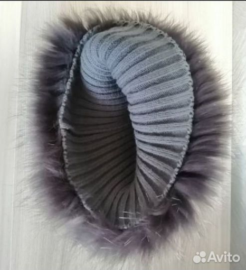 Из натурального меха шарф и шапка