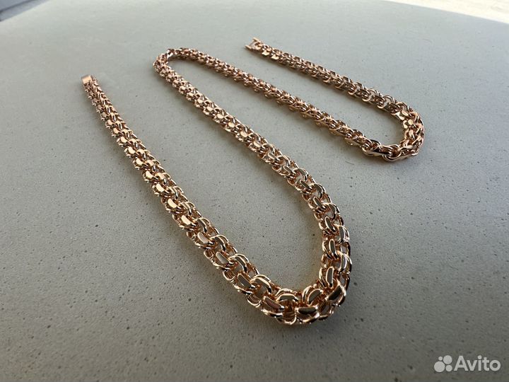 Цепочка Бисмарк покрытие золото. 8 мм 63 см