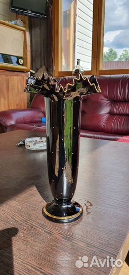 Раритетная ваза богемское стекло Чехия 86