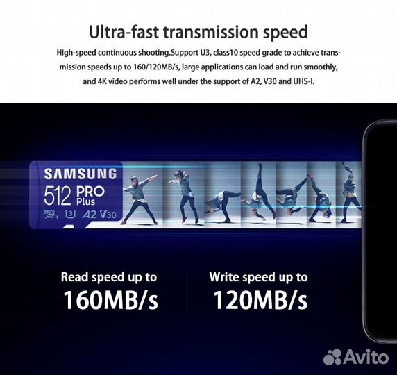 Samsung PRO Plus 128GB microSD карта памяти go pro