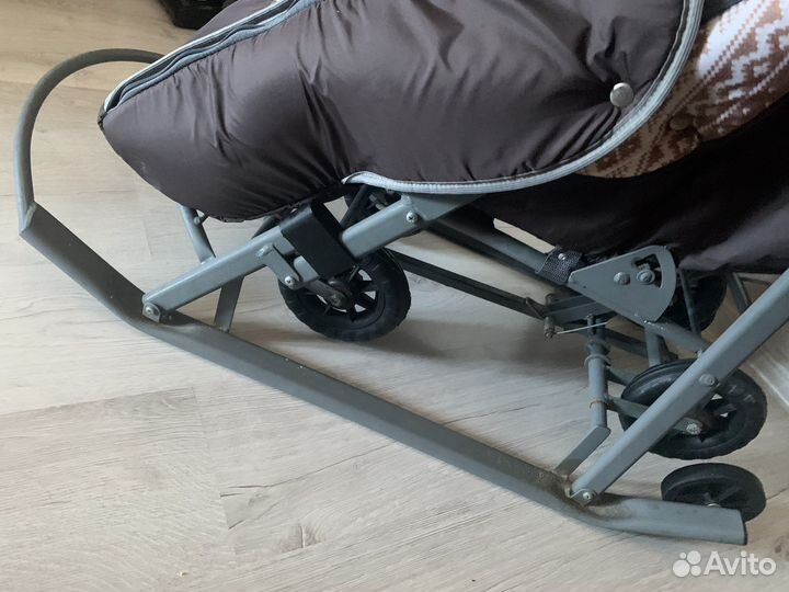 Санки коляска с колесами
