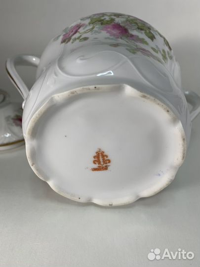 Сахарница, бисквитница старинная Франция Limoges