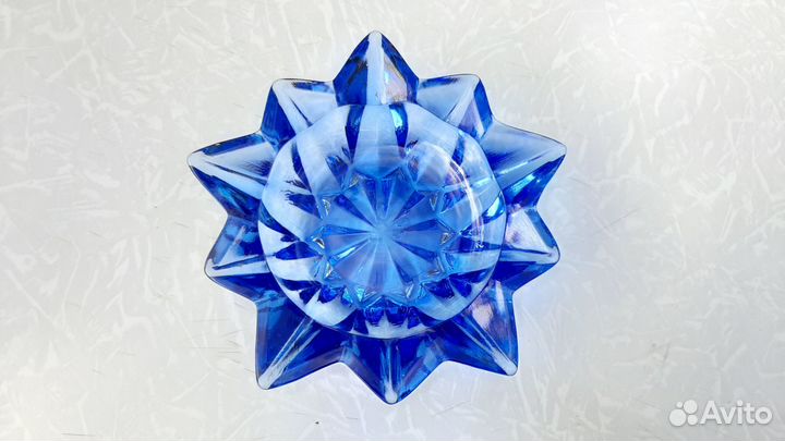 Пепельница Синее Стекло гхз СССР