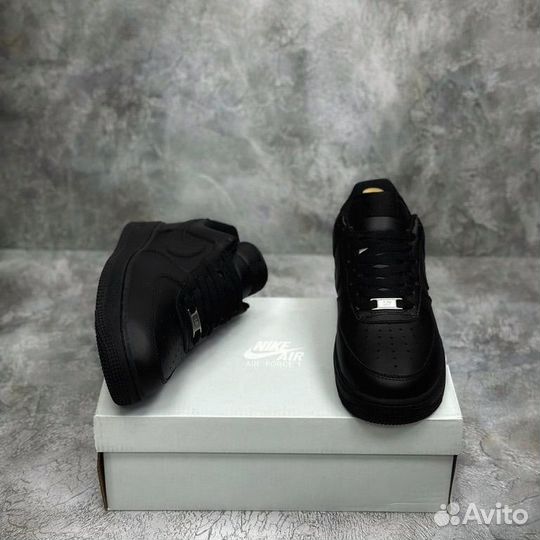 Кроссовки Nike air force 1 luxe black (люкс 40-45)