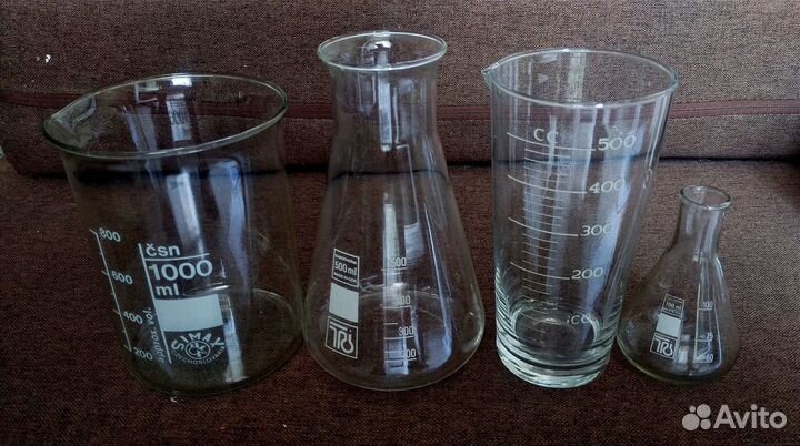 Химическая посуда, мерные колбы, керамика