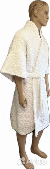 Халат вязанный унисекс и оверсайз длинный