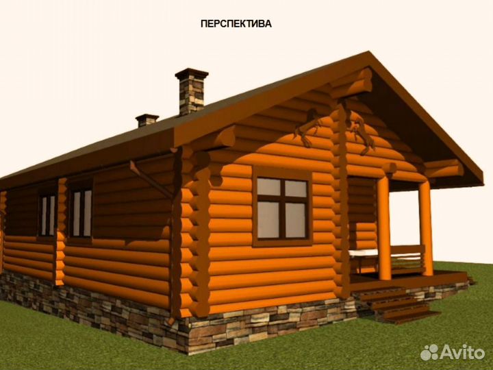 Сруб дома из бревна