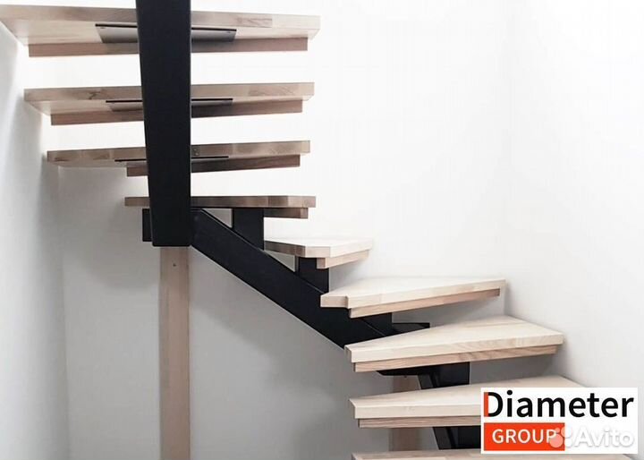 Монтаж межэтажной лестницы на косоурах