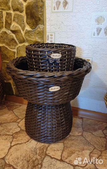 Кашпо и корзинки из искусственного ротанга