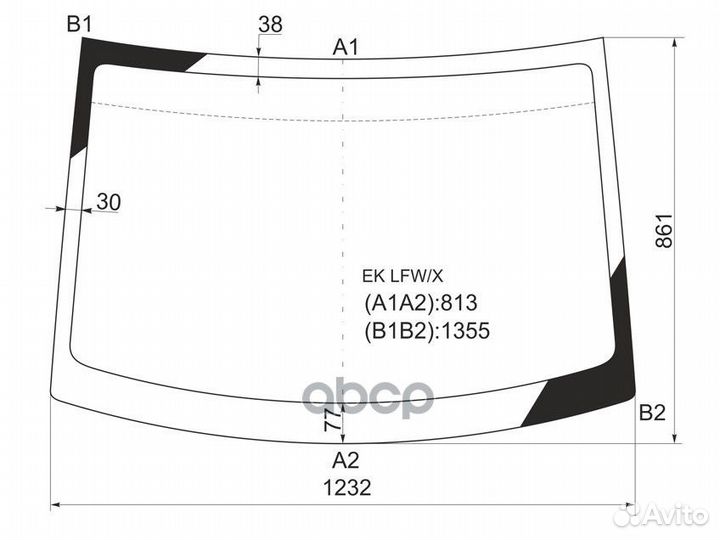 Стекло лобовое mitsubishi EK wagon 02-13/nissan