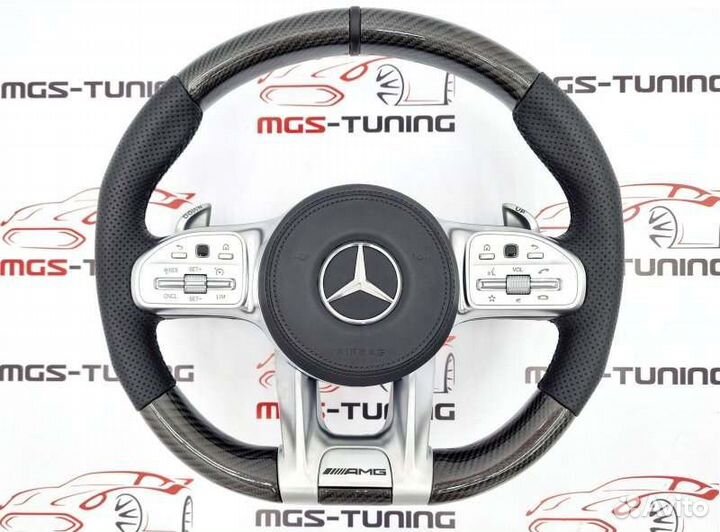 Руль 63 AMG подогрев+подушка Mercedes G 463 карбон