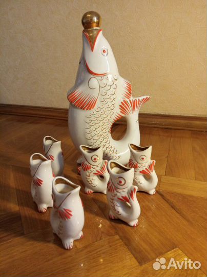 Графин и рюмки Рыбки пр-во СССР