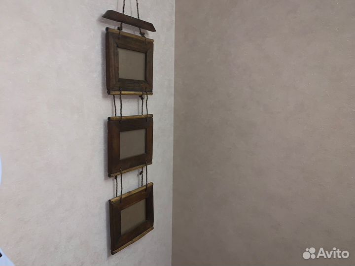 Фоторамка для 3х фото 9х12 дерево