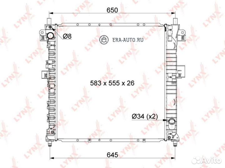 Lynxauto RB-1117 Радиатор охлаждения MT