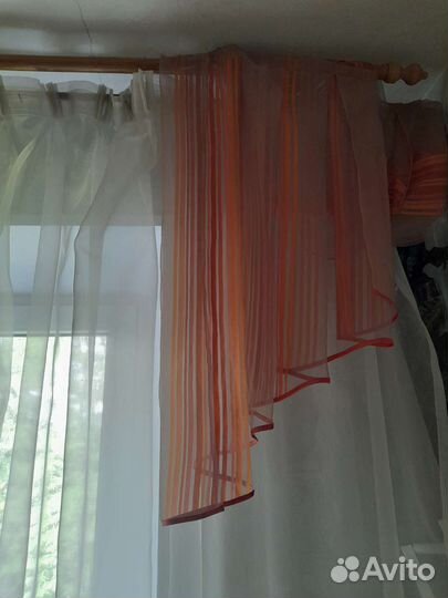 Шторы б-у, тюль, 2 ламбрекена