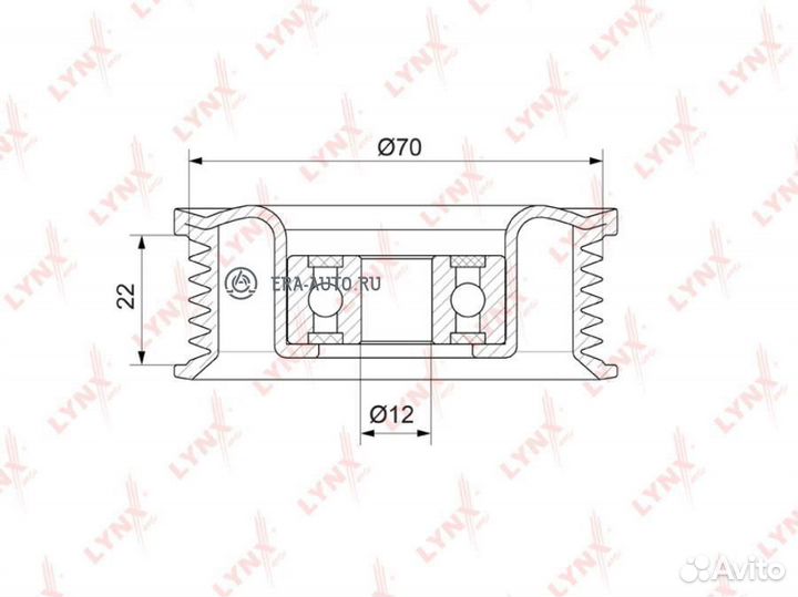 Lynxauto PB7134 Ролик обводной приводного ремня