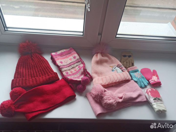 Шапки, шарфы и варежки для девочки