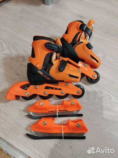 Коньки и ролики 2 в 1 раздвижные 26-29 р