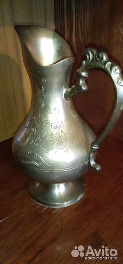 Уникальный Кувшин чеканка. 20 век. Бронза