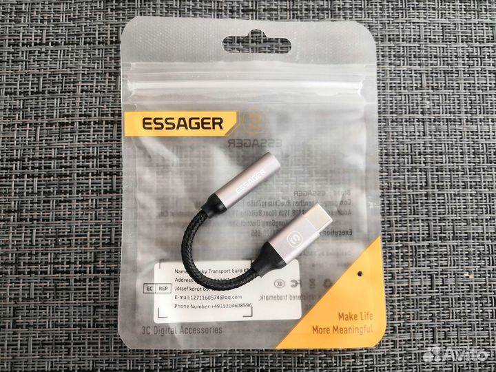 AUX кабель Essager USB Type-C - Jack 3,5 mm (f)