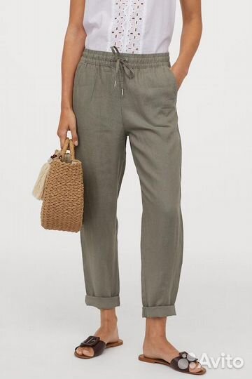Льняные брюки женские hm 34