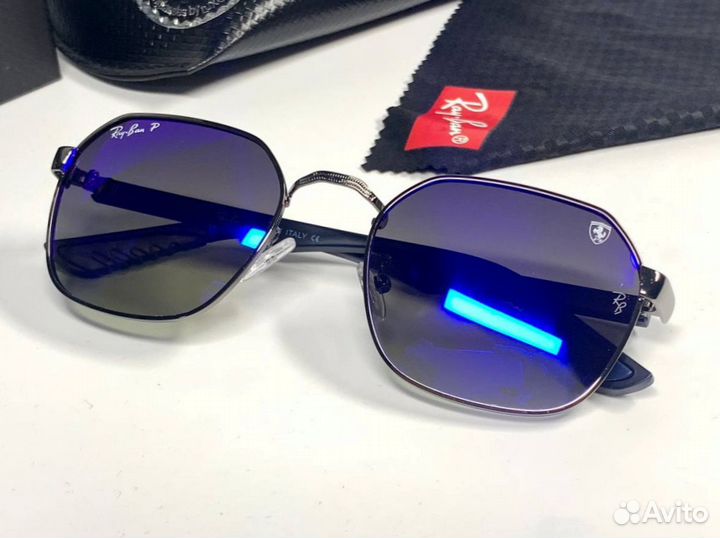 Очки Ray Ban Ferrari синий градиент