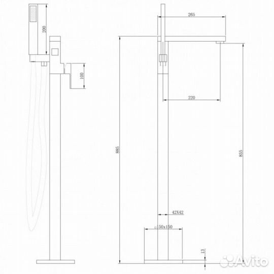 Смеситель для ванны Abber Daheim AF8215B