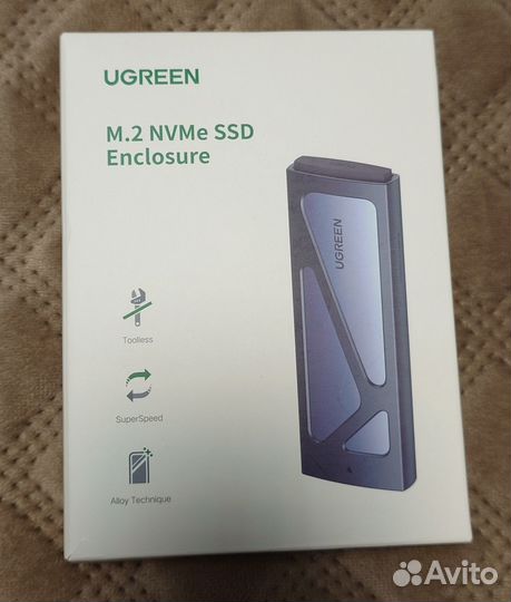 Внешний бокс Ugreen M.2 M-Key (nvme; pcie 3.0)