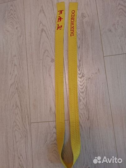 Пояс для тхэквондо жёлтый