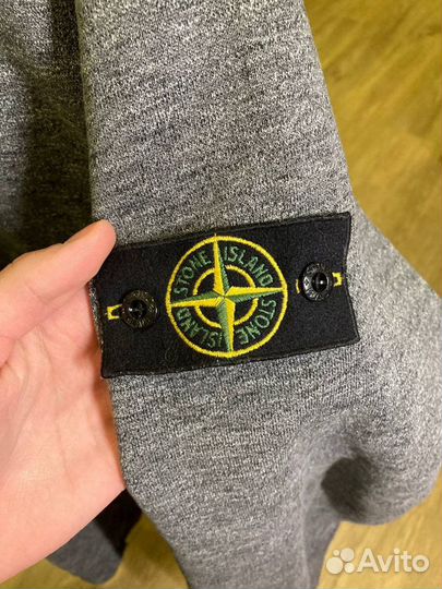 Зип худи stone island серая