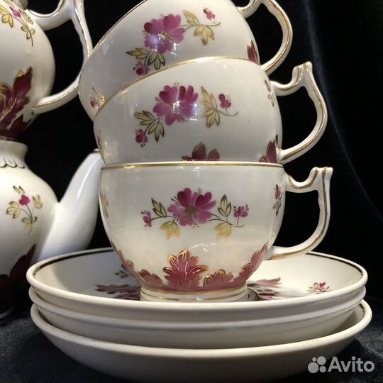 Сервиз чайный Барбарис малиновый Вербилки