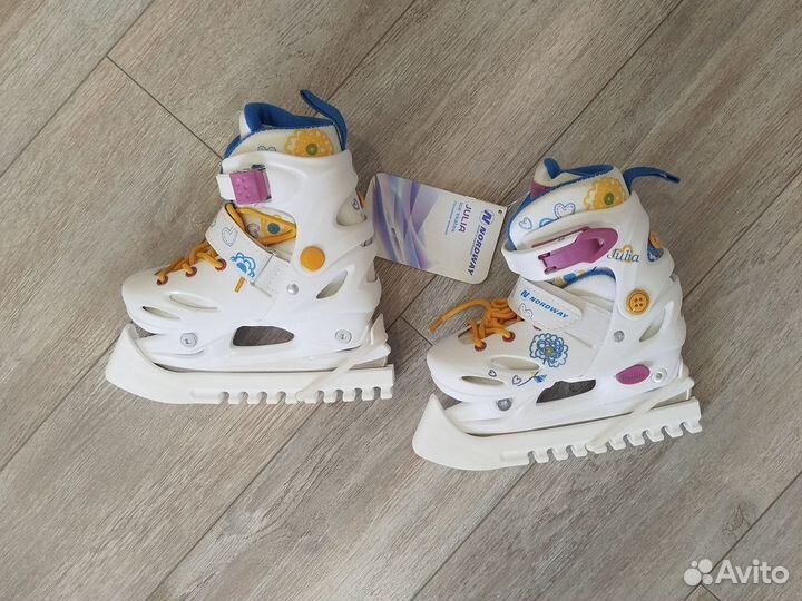 Новые коньки раздвижные 27-30р с чехлом для лезвий