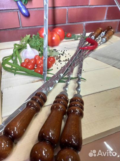 Шампур с деревянной ручкой 50см