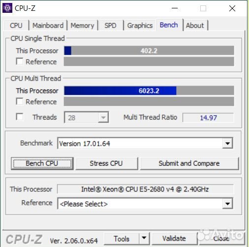 Мат.плата X99, CPU Intel 10 / 14 ядер DDR4R 8+8 GB