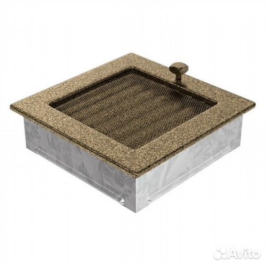 Вент решетка Kratki черная/золото с жалюзи 17 см 4