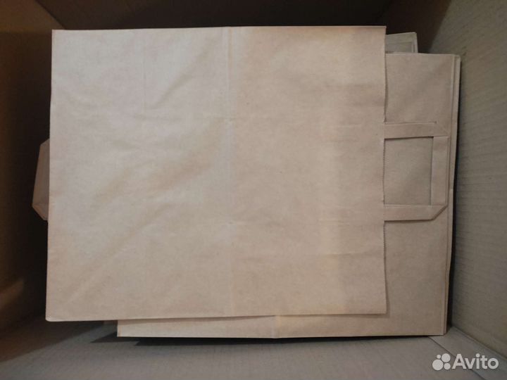 Пакет бумажный с плоскими ручками крафт