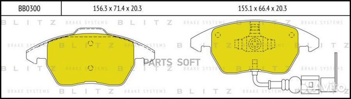 Blitz BB0300 Колодки тормозные дисковые перед