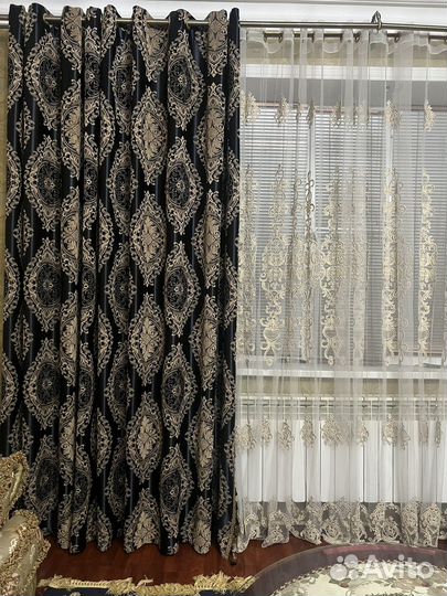 Шторы и тюль+карниз
