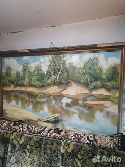 Картина маслом на холсте пейзаж 1980г