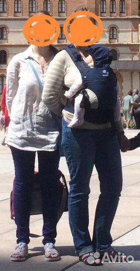 Эрго-рюкзак manduca, переноска детей, синий б/у