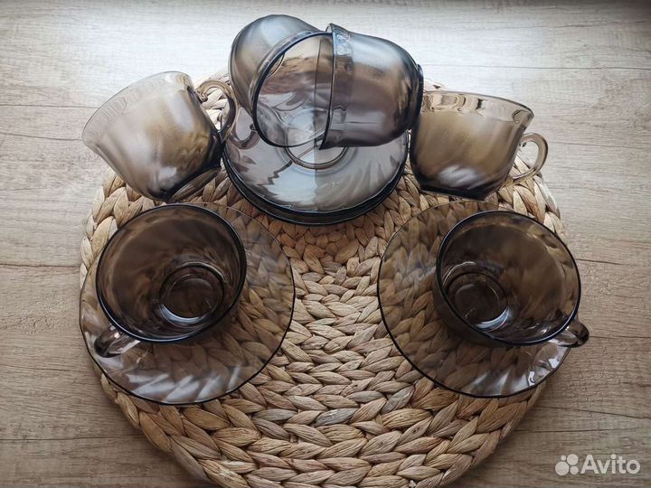 Чайный набор (чёрное стекло)