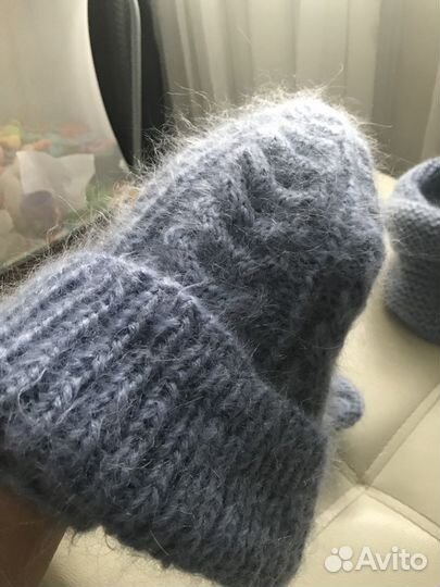 Шапка снуд варежки