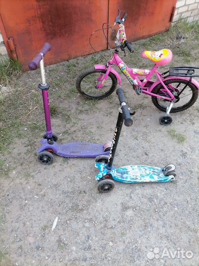 Самокат и велосипед детские