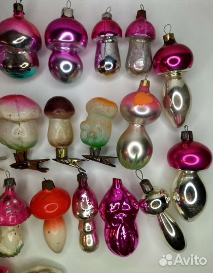 Ёлочные игрушки грибы СССР 28 шт