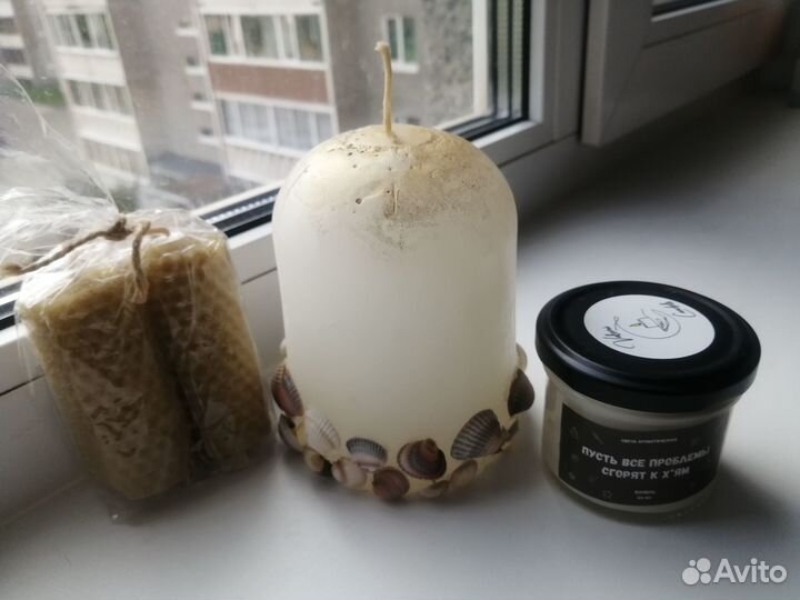 Свечи из вощины, свеча ванильная, декоративная све