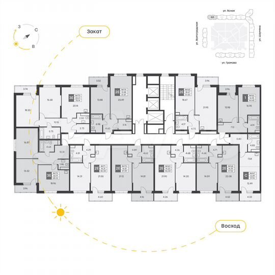 2-к. квартира, 78,1 м², 18/25 эт.