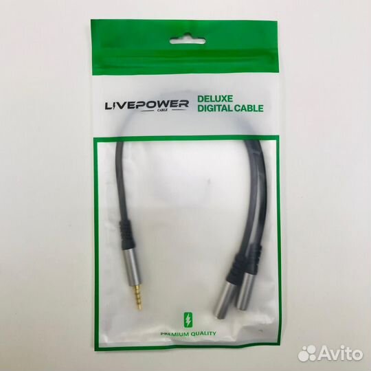 Переходник Jack 3.5мм - розетка микрофон+ наушники